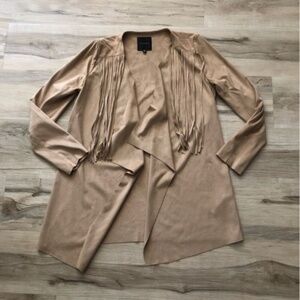 Dynamite Camel Fringe Women's Open Front Lightweight Blazer